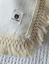 Load image into Gallery viewer, Snow 100% Cotton Muslin Fringe Swaddle