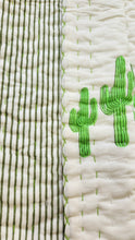 Load image into Gallery viewer, Cactus Kantha Cot Quilt - Reversible