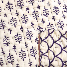 Load image into Gallery viewer, Indigo Kantha Cot Quilt / Playmat XL- Reversible
