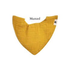 Load image into Gallery viewer, NEW Mustard Organic Cotton Muslin Dribble Bib | Newborn Bib