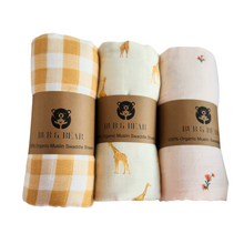 Load image into Gallery viewer, Yellow Check Organic Cotton Swaddle Sheet