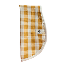 Load image into Gallery viewer, Yellow Check Organic Cotton Muslin Burp Cloth