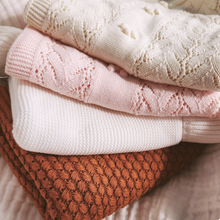 Load image into Gallery viewer, Organic Cotton Heirloom Style Baby Diamond Knit Blanket - Pecan