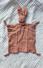 Load image into Gallery viewer, Bunny Lovey Baby Comforter - 100% Organic Cotton Gauze - Rosewood