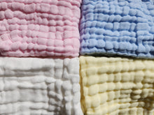 Load image into Gallery viewer, Periwinkle - Cotton Gauze 6-layer Reusable Wipe/Washcloth (2pk)
