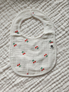 Cherries 100% Cotton Bib (6 Layers)