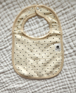 Black Dots 100% Cotton Bib (6 Layers)