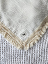 Load image into Gallery viewer, Snow 100% Cotton Muslin Fringe Swaddle
