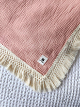 Load image into Gallery viewer, Petal 100% Cotton Muslin Fringe Swaddle
