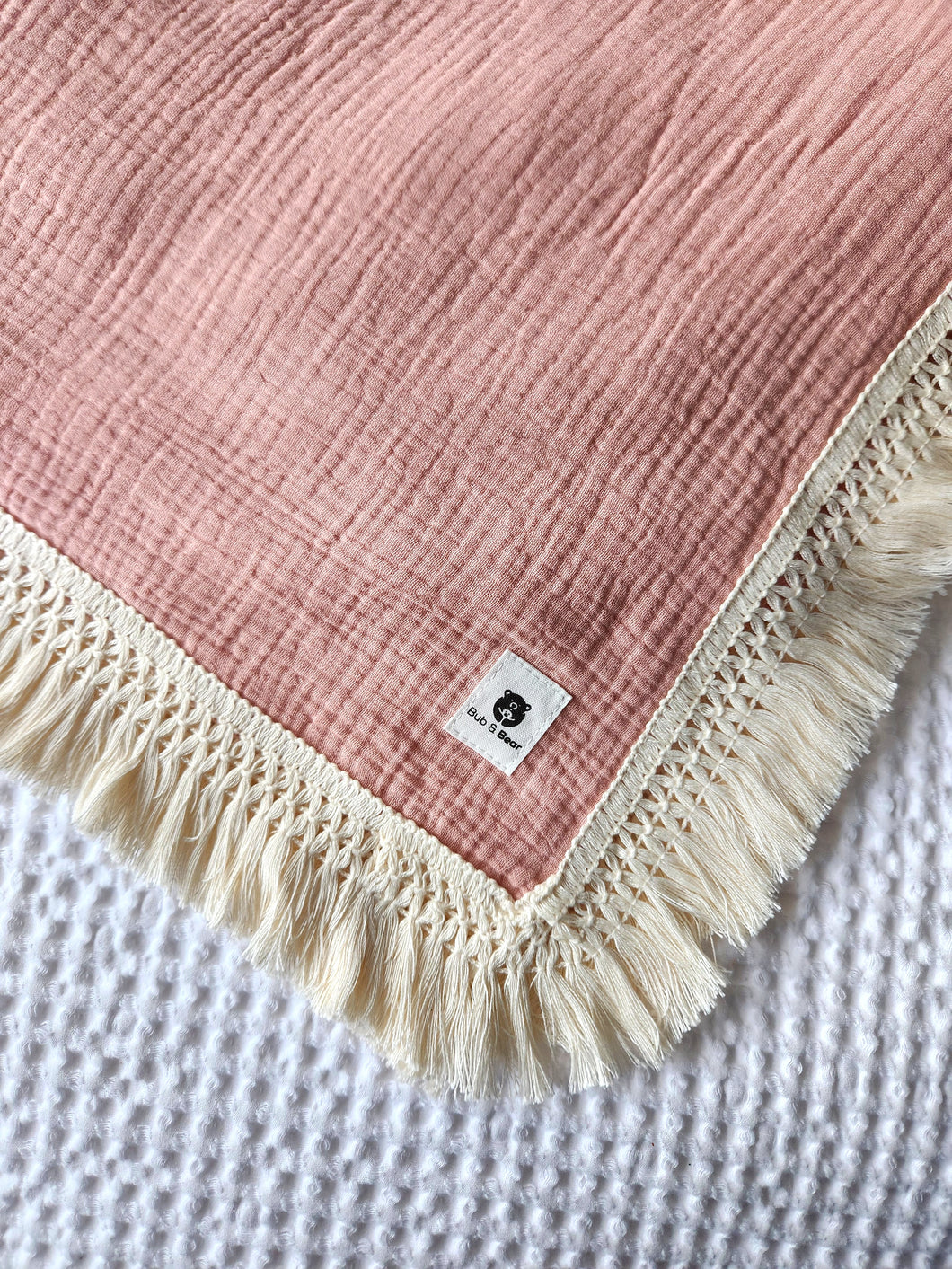 Petal 100% Cotton Muslin Fringe Swaddle