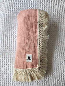 Petal 100% Cotton Muslin Fringe Swaddle