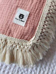 Petal 100% Cotton Muslin Fringe Swaddle