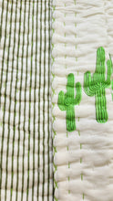 Load image into Gallery viewer, Cactus Kantha Cot Quilt - Reversible

