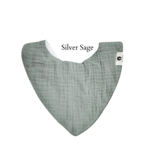 Load image into Gallery viewer, NEW Silvery Sage Organic Cotton Muslin Dribble Bib | Newborn Bib
