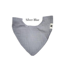 Load image into Gallery viewer, NEW Silvery Blue Organic Cotton Muslin Dribble Bib | Newborn Bib
