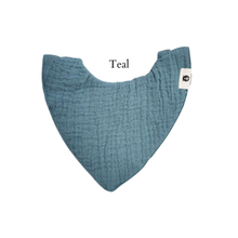 Load image into Gallery viewer, NEW Teal Organic Cotton Muslin Dribble Bib | Newborn Bib
