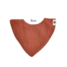 Load image into Gallery viewer, NEW Rust Organic Cotton Muslin Dribble Bib | Newborn Bib
