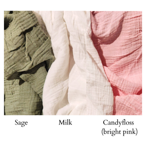 100% Organic Cotton Gauze Fitted Cot Sheet