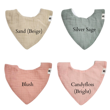 Load image into Gallery viewer, NEW Silvery Blue Organic Cotton Muslin Dribble Bib | Newborn Bib
