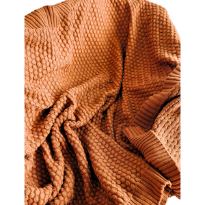 Organic Cotton Heirloom Style Baby Diamond Knit Blanket - Pecan