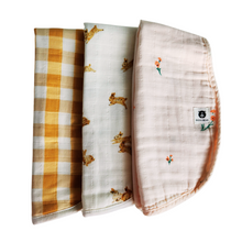 Load image into Gallery viewer, Yellow Check Organic Cotton Muslin Burp Cloth
