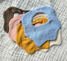Load image into Gallery viewer, Petal Baby Bib - 6-Layer 100% Cotton -Periwinkle
