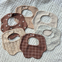 Load image into Gallery viewer, Printed Petal Dribble Bib - 6-Layer Cotton Blend - Willow
