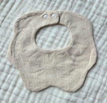 Load image into Gallery viewer, Printed Petal Dribble Bib - 6-Layer Cotton Blend - Geometric Teddy

