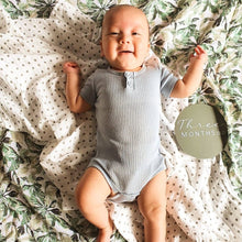 Load image into Gallery viewer, Grey Polka Muslin Swaddle Sheet
